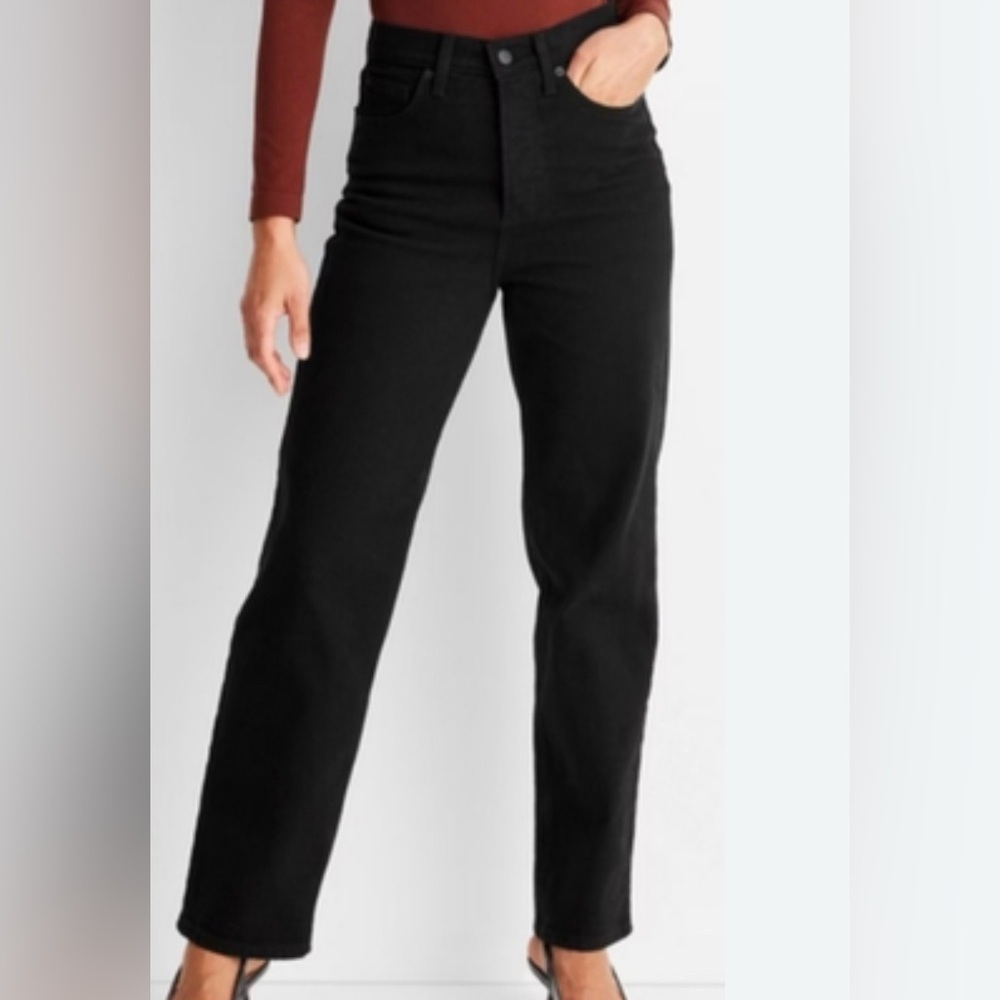 🖤 Hot! Highest Rise Straight Leg Black Comfort Stretch Jeans Sz 8 New w/o Tags